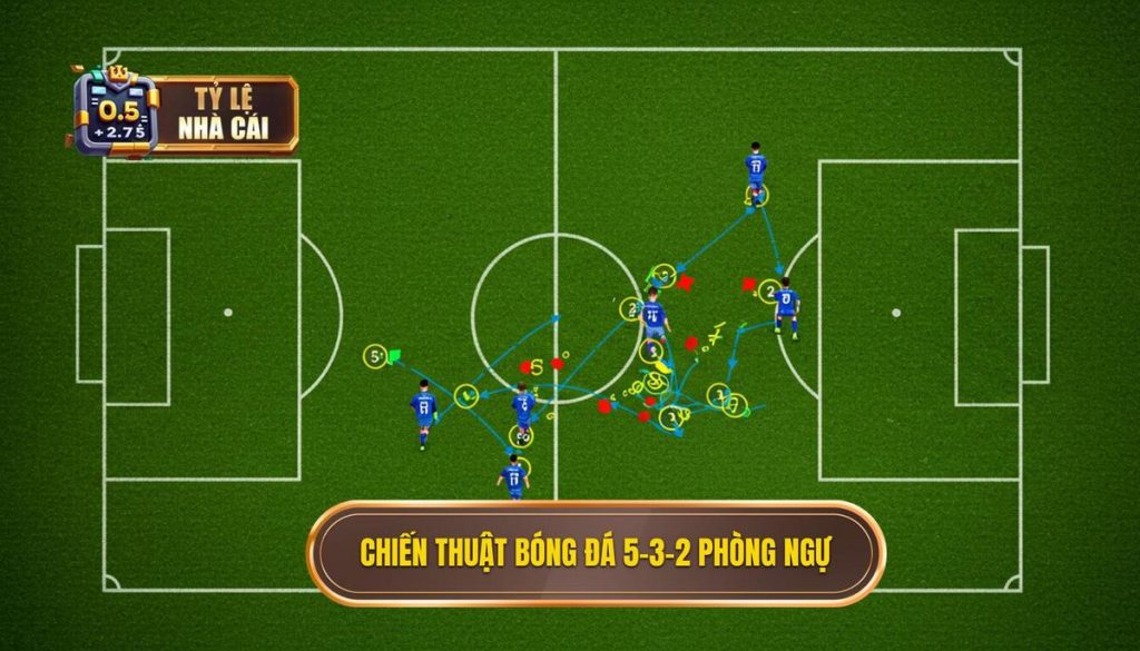 Chiến thuật bóng đá 5-3-2 phòng ngự