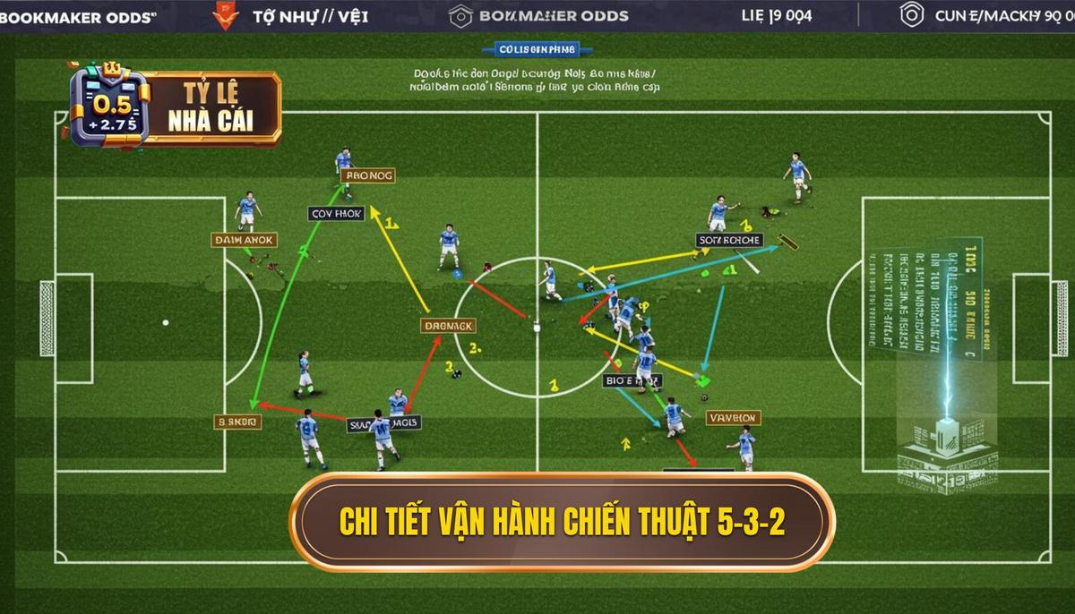 Phần 2_ Cơ Chế Vận Hành Chi Tiết Khi Áp Dụng Chiến thuật bóng đá 5-3-2 phòng ngự